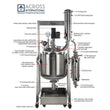 Across International 100L Dual Jacketed 316L Grade Stainless Steel Reactor