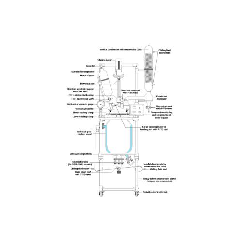 Across International 10L Single Jacketed Glass Reactor System