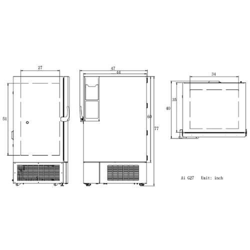Across International 110V - 220V Glacier 27 Cu Ft Ultra Low Upright Freezer