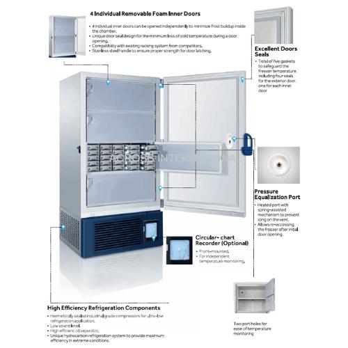 Across International 110V RapidChill 26 Cu FtUltra Low Temp Upright Freezer