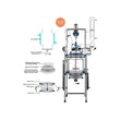 Across International 20L Dual Jacketed Filter Glass Reactor