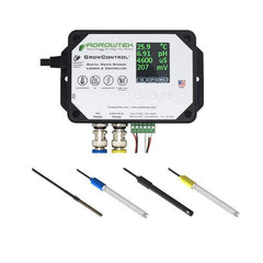 Agrowtek GrowControl SXH Hydroponics Sensor Kit With Temp/ pH/EC And Flow Transmitter