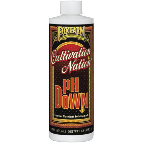 FoxFarm 1 Pint Cultivation Nation pH DOWN Nutrient Solution (Case of 48)