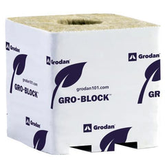 Grodan Pro 3" x 3" x 2.5" Improved 4 Block With Hole (Pallet of 6528)