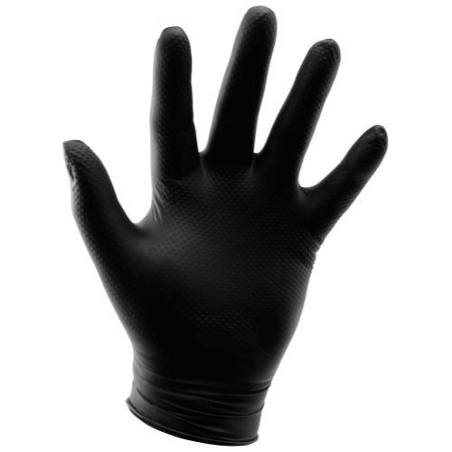 Grower's Edge 6 Mil XX-Large Black Powder Free Diamond Textured Nitrile Gloves (Box of 15)