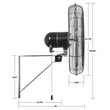 Hurricane 20 Inch Pro Commercial Grade Oscillating Wall Mount Fan (Pallet of 18)
