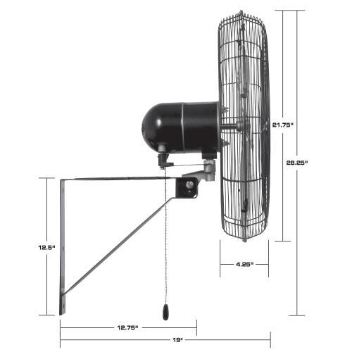 Hurricane 20 Inch Pro Commercial Grade Oscillating Wall Mount Fan (Pallet of 18)