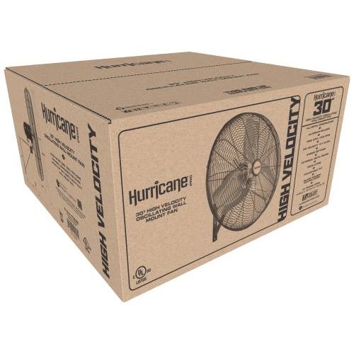 Hurricane 30 Inch Pro Commercial Grade Oscillating Wall Mount Fan (Pallet of 10)