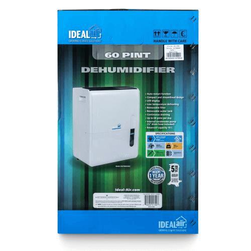 Ideal-Air 60 Pint - Up to 120 Pints Per Day Dehumidifier