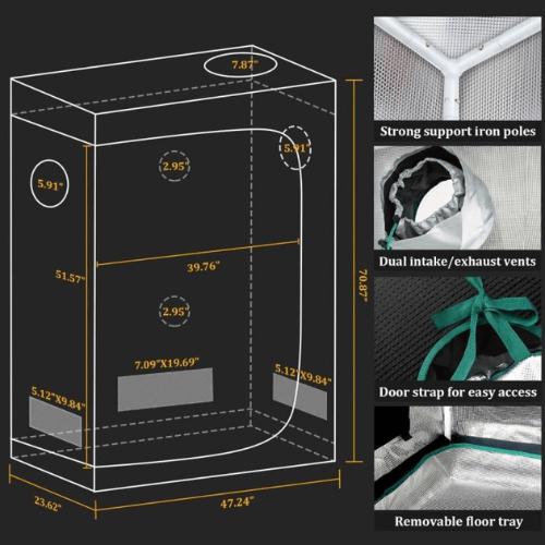 Mars Hydro TSL-2000 LED Grow Light And 2' x 4' Grow Tent Kit