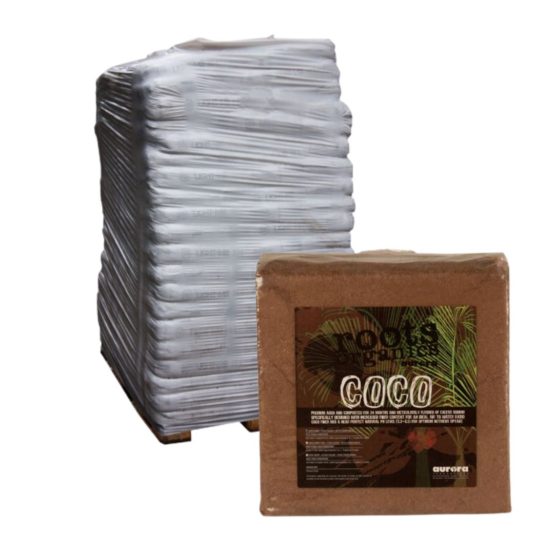 Roots Organics 12' x 12' Compressed Block Coco Chip (Pallet of 230)