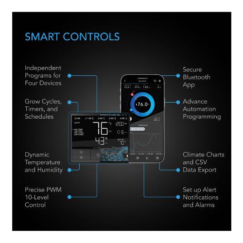 AC Infinity AC-PKA22 2' x 2' Compact Advance Grow Tent System 1-Plant Kit with Integrated Smart Controls to Automate Ventilation and Circulation with Full Spectrum LED Grow Light