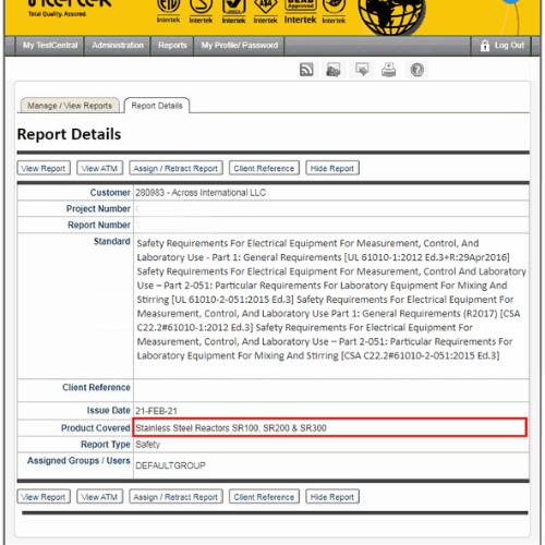 Across International 200L Dual Jacketed 316L Grade Stainless Steel Filter Reactor