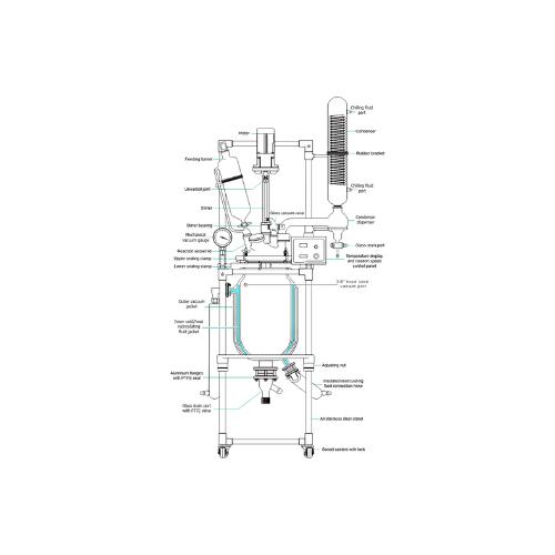 Across International 20L Dual Jacketed Glass Reactor System