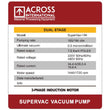 Across International SuperVac 194 CFM 2 Stage High Capacity Vacuum Pump