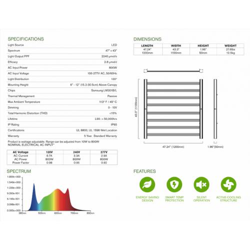 Floraflex 8 Bar 800 Watt LED Grow Light GrowLight Heaven