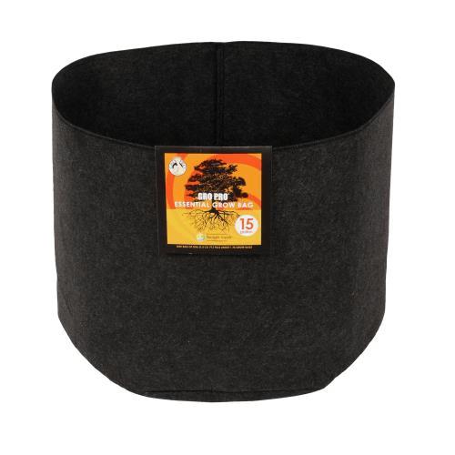 Gro Pro 15 Gallon Black Essential Round Fabric Pot (Case of 96)
