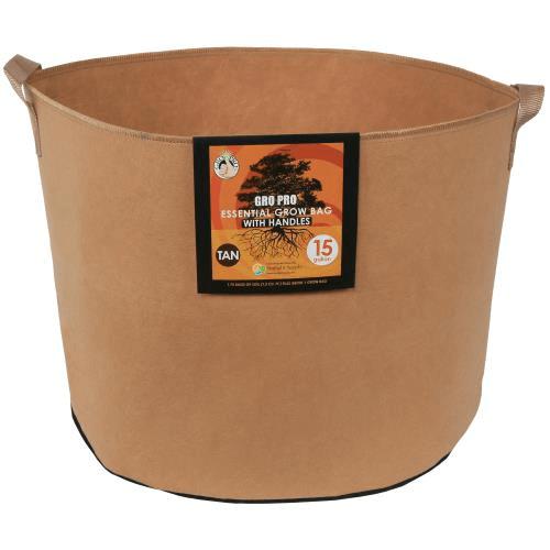 Gro Pro 15 Gallon Tan Essential Round Fabric Pot With Handles (Case of 96)