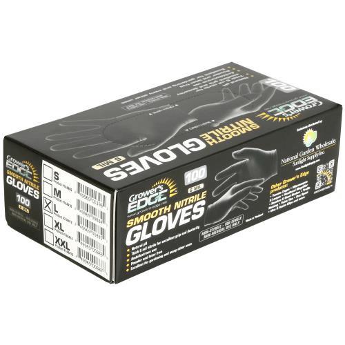 Grower's Edge 6 Mil Large Black Powder Free Nitrile Gloves (Box of 15)