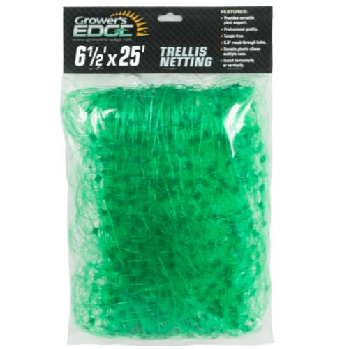 Grower's Edge 6.5 Ft x 25 Ft Green Trellis Netting (Case of 30)