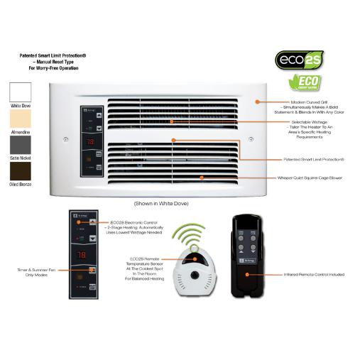King Electric PX2417-ECO-WD-R Designer Electronic Wall Heater